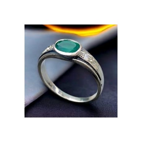 Anillo con Ágata verde en plata 925