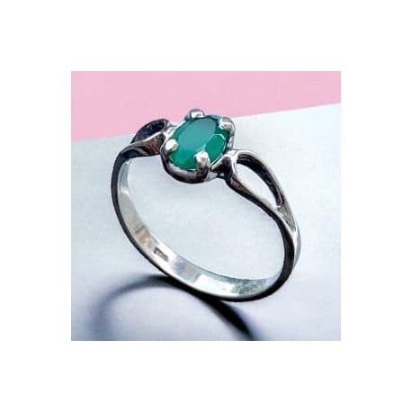 Anillo con Ágata Verde en plata 925
