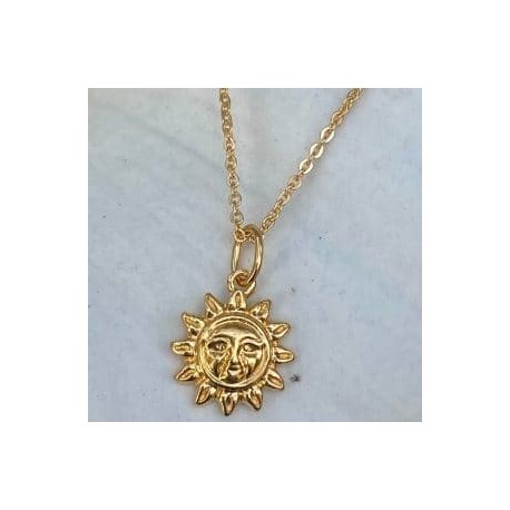 Collar sol en chapa de oro