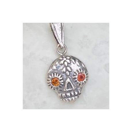Dije calavera azucarada en plata 925