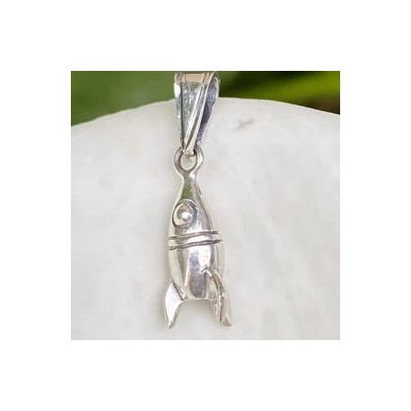 Dije Cohete en plata 925
