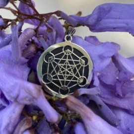 Dije cubo de Metatron en plata 925