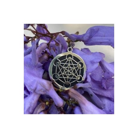 Dije cubo de Metatron en plata 925