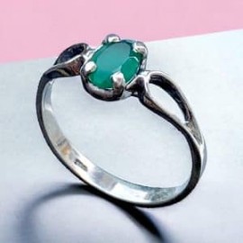 Anillo con Ágata Verde en plata 925