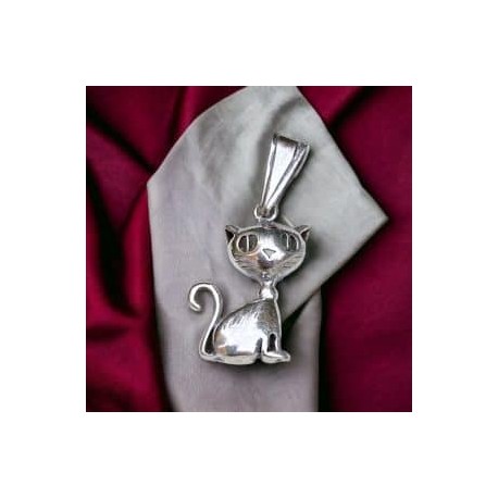 Dije Gato en plata 925