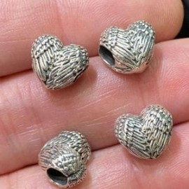 Cuenta Corazon con Alas en plata 925!