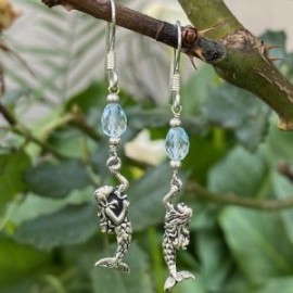 Aretes de Sirena con Topacio en plata 925