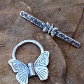Broche T de Mariposa en plata 925
