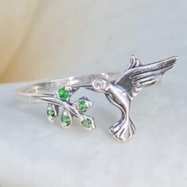 Anillo de colibrí en plata 925