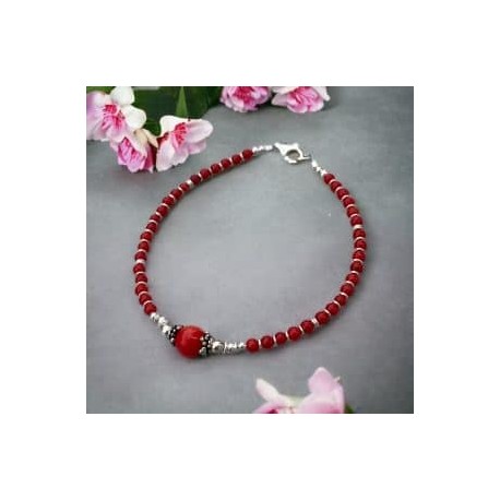 Pulsera de Coral en plata 925