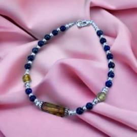 Pulsera Ámbar con Lapis lazuli