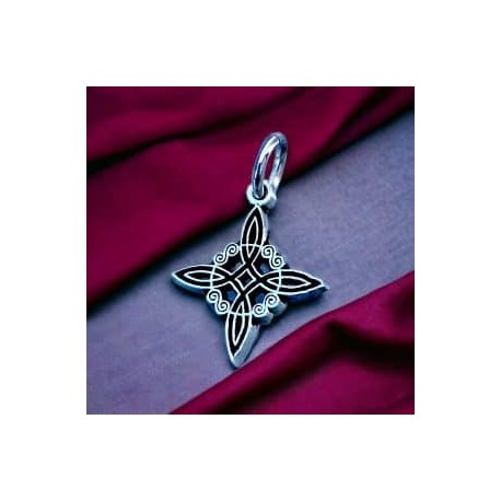 Charm nudo de bruja negra en plata 925