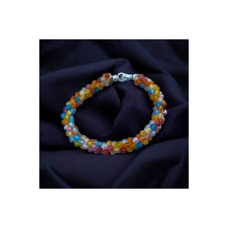 Pulsera Tejida con Ágata en plata 925