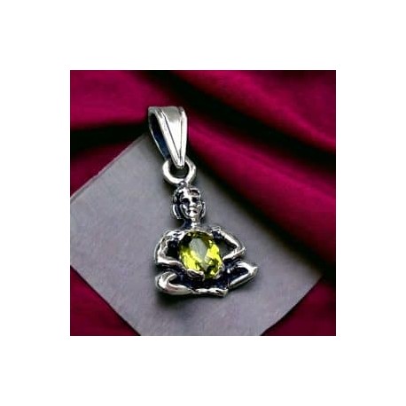 Dije Buda con Peridoto en plata 925