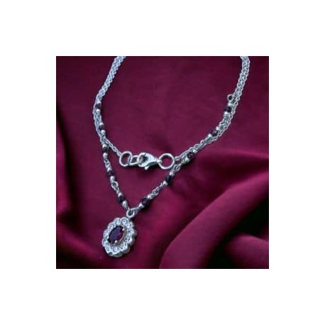 Collar Granate con zirconia en plata 925