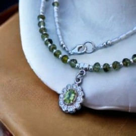 Collar Peridoto con zirconia en plata 925!