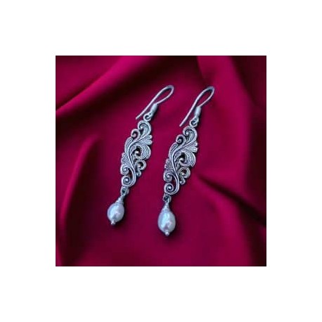Aretes de Perla en plata 925