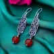 Aretes largos con Cornalina en plata 925