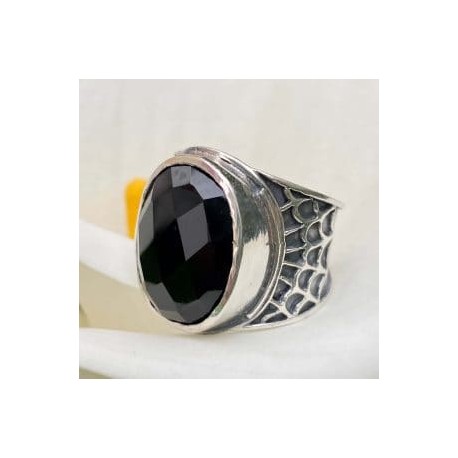 Anillo de telaraña con Ónix negro en plata 925