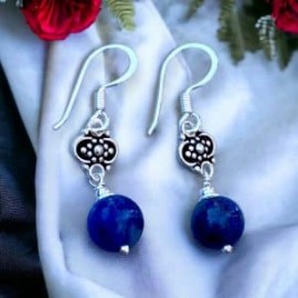 Aretes de Lapis lazuli en plata 925