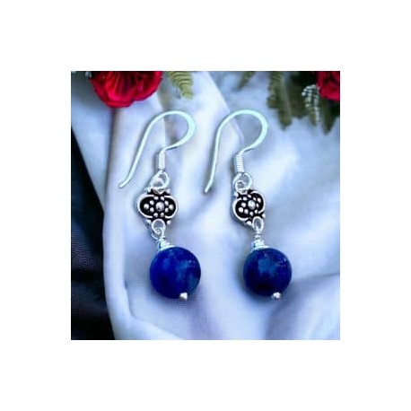 Aretes de Lapis lazuli en plata 925