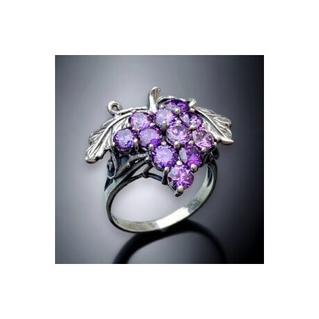 Anillo de Uvas con Zirconias en plata 925!