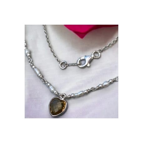Collar de Cuarzo Citrino en plata 925