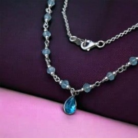 Collar de Topacio azul en plata 925