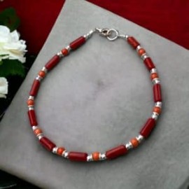 Pulsera de Coral natural en plata 925