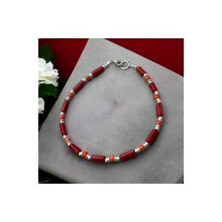 Pulsera de Coral natural en plata 925