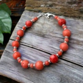 Pulsera Coral tenido en plata 925