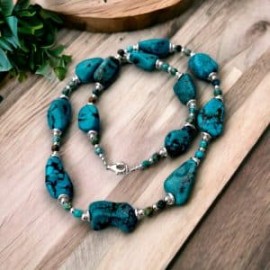 Collar con Turquesa natural en plata 925