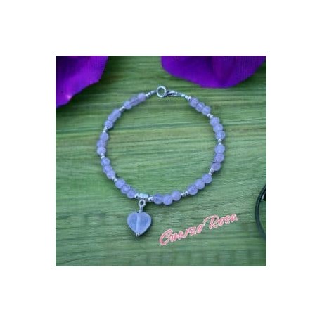 Pulsera de Cuarzo Rosa en plata 925