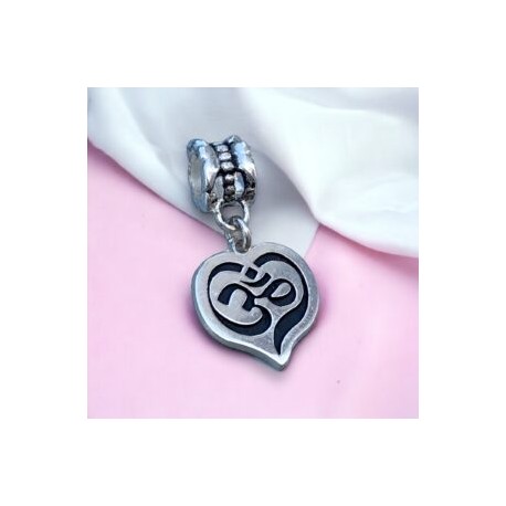 Charm Om con Corazon tipo Pandora en plata 925