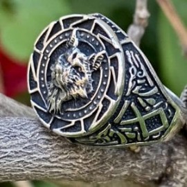 Anillo Lobo vikingo en plata 925