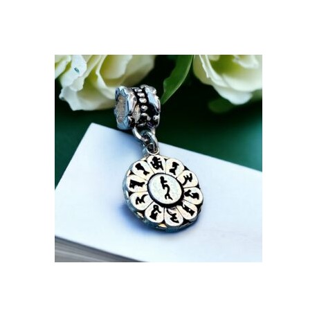 Charm mantra Tara verde tipo Pandora en plata 925
