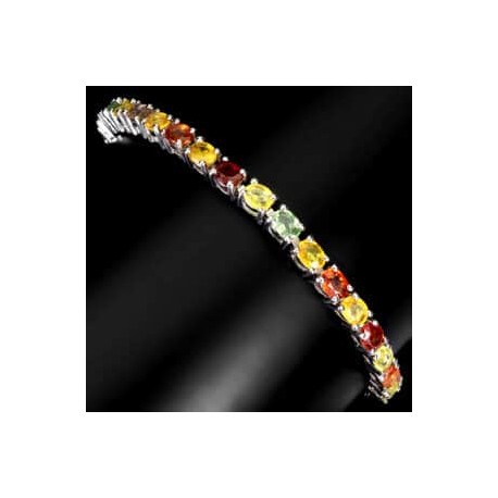 Pulsera de Zafiro multicolor en plata 925