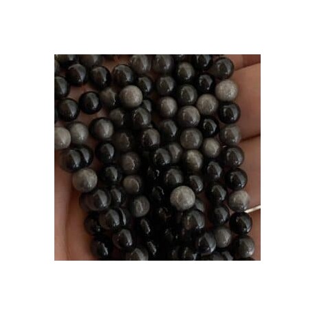 Hilo de Obsidiana plateada 6mm