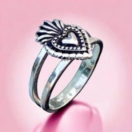 Anillo Sagrada Corazon en plata 925